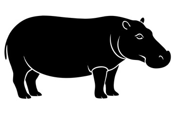 hippopotamus silhouette vector illustration