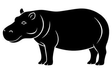 hippopotamus silhouette vector illustration