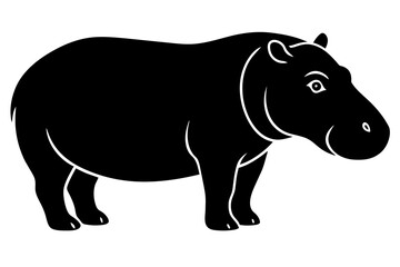 hippopotamus silhouette vector illustration