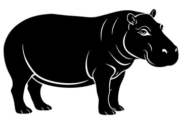 hippopotamus silhouette vector illustration