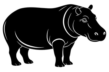 hippopotamus silhouette vector illustration