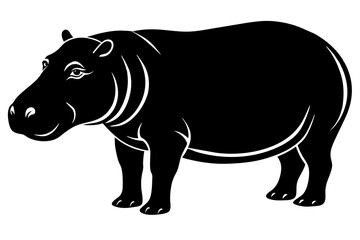hippopotamus silhouette vector illustration