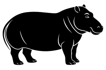 hippopotamus silhouette vector illustration