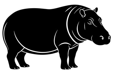 hippopotamus silhouette vector illustration