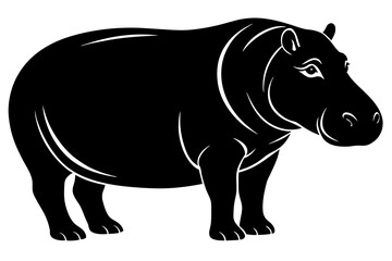 hippopotamus silhouette vector illustration
