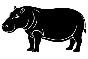 hippopotamus silhouette vector illustration