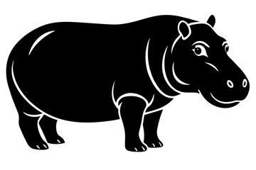 hippopotamus silhouette vector illustration