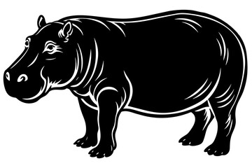 hippopotamus silhouette vector illustration