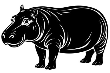 Fototapeta premium hippopotamus silhouette vector illustration