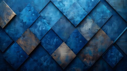 Blue Geometric Wall Art: Modern Aesthetics for Interior Decor