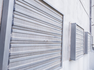 Blower Close on the wall industrial blowering. Not running blower ventilation.