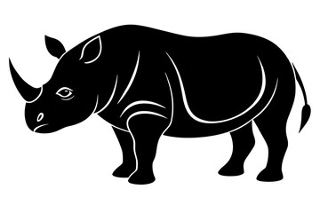 rhino silhouette vector illustration