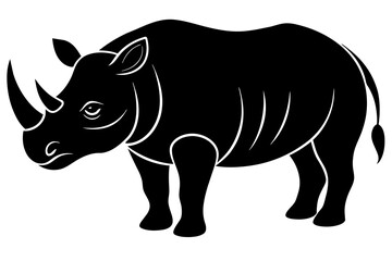 rhino silhouette vector illustration