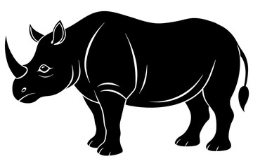 rhino silhouette vector illustration