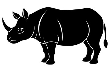 rhino silhouette vector illustration © MDSHIJU