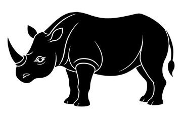 rhino silhouette vector illustration