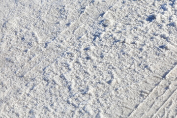 Closeup of the texture of the bright, white surface of the Bonneville Salt Flats 