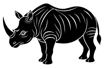 Obraz premium rhino silhouette vector illustration