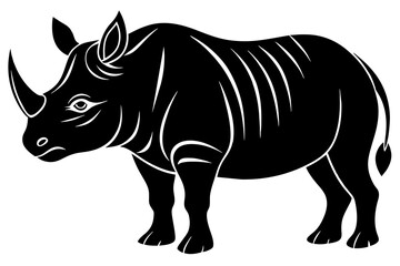 rhino silhouette vector illustration