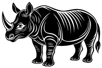 rhino silhouette vector illustration © MDSHIJU