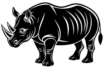 Obraz premium rhino silhouette vector illustration