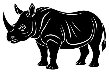 rhino silhouette vector illustration