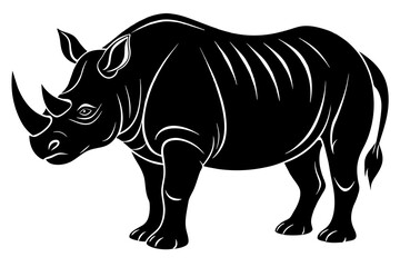 Obraz premium rhino silhouette vector illustration