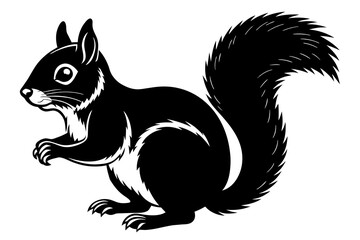 Obraz premium squirrel silhouette vector illustration