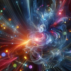 Obraz premium fractal, light, design, concept, motion, energy, backdrop, space, movement, imagination, illustration, idea, texture, psychedelic, fantasy, dream, design element, geometry, swirl, wallpaper, represent