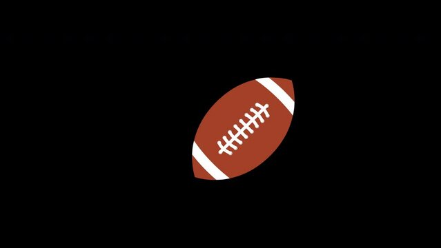 american football icon concept loop animation video with alpha channel
