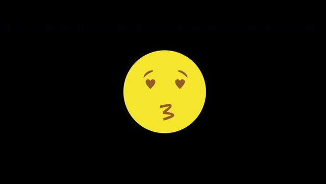 kiss emoji emotion icon concept loop animation video with alpha channel