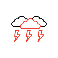 Thunder strom Icon , weather  icon isolated on white background, suitable for websites, blogs, logos, graphic design, social media, UI, mobile apps, vector illustration