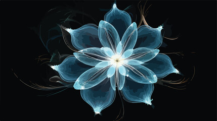 Beautiful fractal ice-flower on a dark background