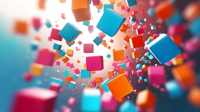 Color image of many cubes