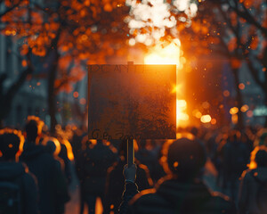 Digital Rights Advocate, Protest Sign, Freedom Fighter, Tech Regulation Protest, Daytime, 3D Render, Golden Hour, Bokeh Effect