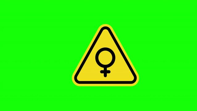 yellow triangle female Symbol sign icon concept animation with alpha channel