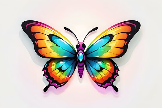 Spectrum Butterfly Art.
Captivating isolated butterfly graphic, ideal for educational content and vibrant design projects.