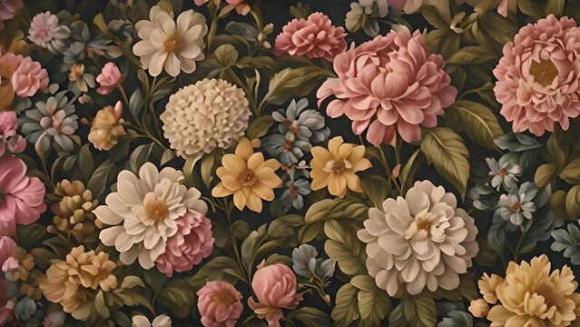 Colorful Flowers Adorning Wall Generative AI