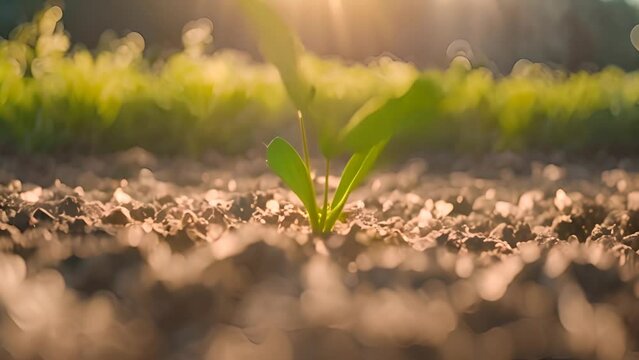 Small Green Plant Sprouting From Ground Generative AI