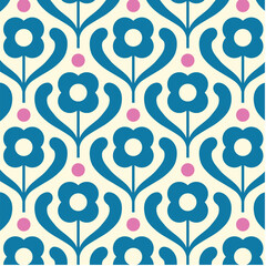 Geometrical Retro Florals Background Wallpaper