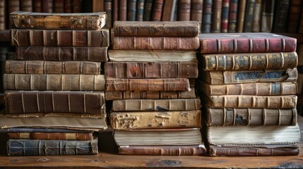 Antique Books from 19th Century in Library
