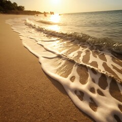 Seashore at sunset , sunset on a beach