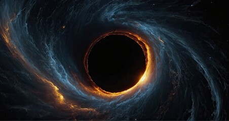 A black hole, when a huge amount of matter and energy is absorbed at a point in the heavenly - obrazy, fototapety, plakaty