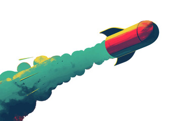 Rocket Launch Illustration PNG illustration with transparent background - obrazy, fototapety, plakaty