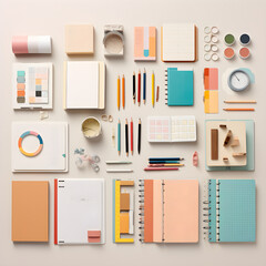 Essential DK Office Supplies Elegantly Displayed on a Neat Workspace