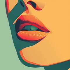 illustration of lips with makeup