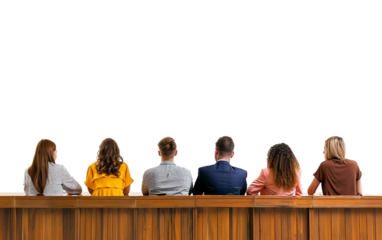 Group of Students Engaged in Debate Isolated on Transparent Background PNG.