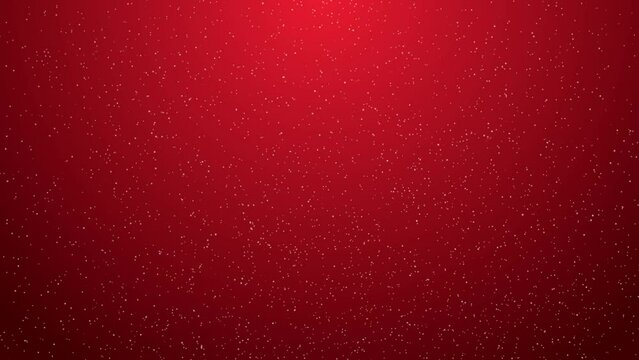Red christmas background with snow falling animation, Snowflakes falling on the red wall,
White painted snowflakes fall on a gradient, Christmas snow falling down on red background.