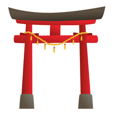 Red Torii  sacred gate vector design japanese symbol