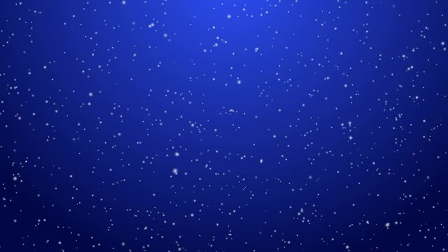 Flying snow on a dark blue background. Christmas blue background with snowflakes,
 falling snowflakes and little starry sparkles, Flying snow and snowflakes on a blue background.